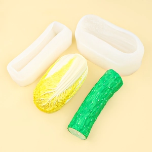 Realistic cucumber and cabbage silicone molds for handmade soap, mousse cake, and plaster