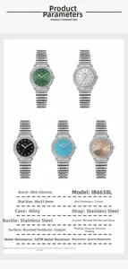 Detailed specification sheet for IBSO luxury women quartz watch with product parameters