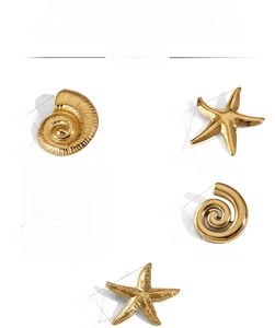 Detailed size guide for stainless steel starfish and seashell ocean brooches