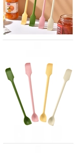 Dual-head silicone spatula set in assorted colors for jam spreading and baking