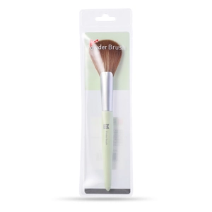 Profi-Puderpinsel mit braunen Borsten und hellgrünem Griff für perfektes Make-up
