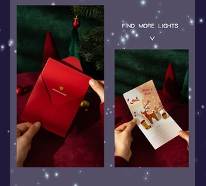3D pop-up Christmas card set with snowman and reindeer designs and red envelopes