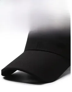 Detail view of the firm brim and high-density 3D FIRST embroidery on the black baseball cap