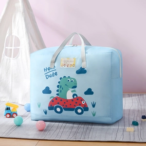 Oxford fabric storage bag for kids bedding with dinosaur print and sturdy handles