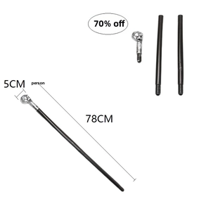 Detailed 3-section detachable skeleton head scepter with 78cm total length for cosplay