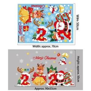 2026 Christmas static window stickers set with Santa, reindeer and snowman decals