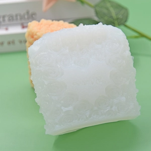 Square rose and heart patterned silicone mold for DIY handmade cake and candle making