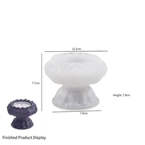 Detail view of translucent lotus flower silicone mold with embossed patterns for DIY resin