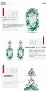 Dettaglio della trama dell'agata muschiata verde e della montatura in argento sterling S925