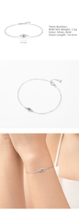 Dettaglio del bracciale occhio di Allah in argento S925 con dimensioni e prova indossata