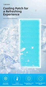Détail macro du patch de gel rafraîchissant avec texture pour 8h de soulagement