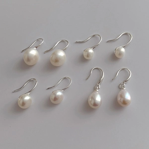 Freshwater Pearl Earrings With 925 Sterling Silver Earring Post Drop Round Niche Design Elegant Minimalist For Women