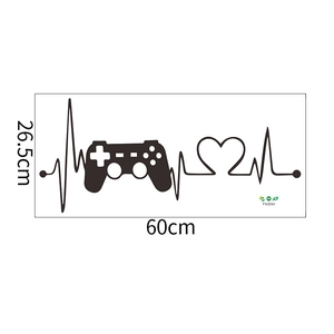 Detail view of PVC game controller wall sticker with dimensions 60x26.5cm for room decor