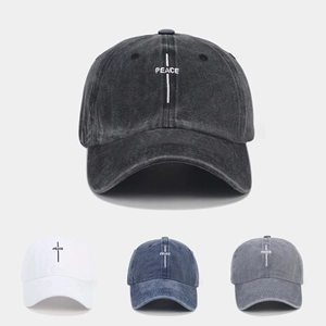 Casquette De Baseball En Coton Lavé Brodée Peace Style Rétro Vintage Chapeau Soleil Réglable Pour Hommes Et Femmes