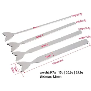 Mirror polished stainless steel mermaid tail bracelet blanks in various widths