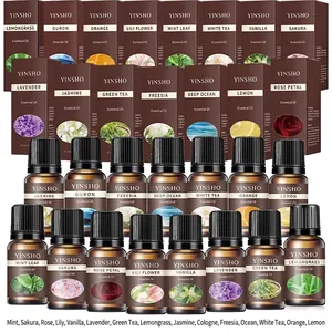 Set di 15 oli essenziali in flaconi da 10 ml per aromaterapia e diffusori d'aria