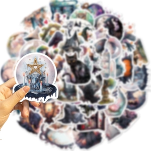 50 realistic witch stickers featuring altars and magic motifs for laptop and guitar DIY