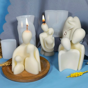 Stampo In Silicone Corpo Umano Astratto 3D Coppia Abbraccio Ritratto Di Famiglia Madre Bambino Fai Da Te Candela Sapone Gesso Artigianato