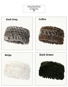Winterse hoofdbanden van imitatiebont in donkergrijs, koffie, beige en donkergroene kleur