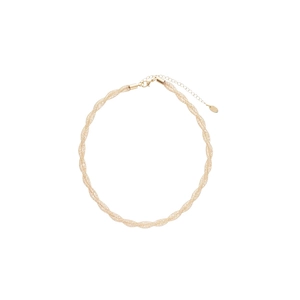 Elegant gold twisted mesh necklace with zircon accents and lobster clasp closure