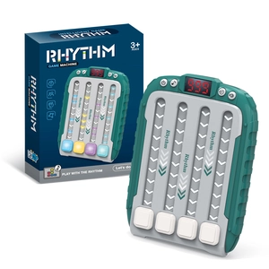 Green and grey Rhythm Master handheld music game machine toy for kids with digital display