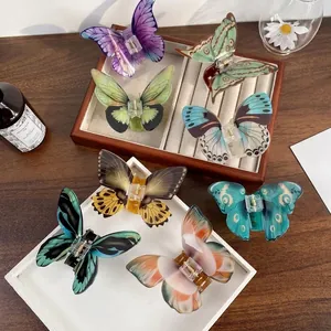 Butterfly Hair Claw Clip Realistic Acrylic Gradient Wing Shark Hairpin Fashion Hair Accessories For Women