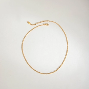 Collana classica a catena a maglie semicircolari in acciaio inossidabile placcato oro 18K