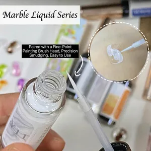 Feiner Pinselausdruck für Nagel-Aquarell-Marmortönung und Blooming-Effekt