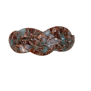 French vintage style braided marble acrylic hair clip with a handmade texture