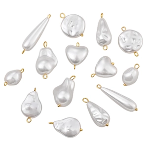 Irregular Baroque Imitation Artificial Pearl Charms Pendants With Stainless Steel Loops For DIY Necklace Bracelet Jewelry Making