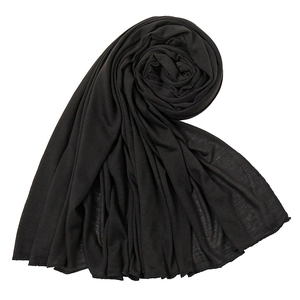 Breathable black jersey hijab scarf for women featuring a premium soft matte texture