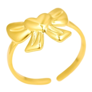 Bague ajustable papillon en acier inoxydable 304 doré au style de luxe minimaliste