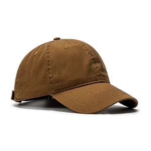 Classic dark brown cotton baseball cap with soft crown and adjustable back strap