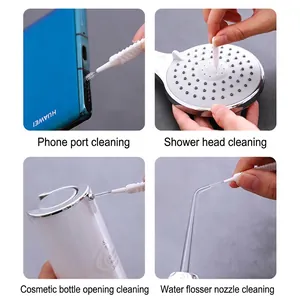 Mini hole cleaning brush set for shower heads, mobile ports and small gaps