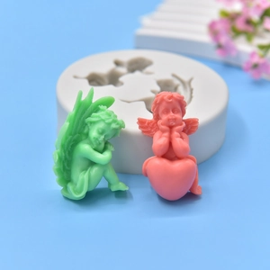 Stampo in silicone per angeli fai-da-te per saponi e candele con dettagli cherubini