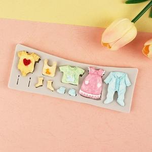 Moule en silicone pour vêtements de bébé et chaussures pour décoration de gâteaux fondant