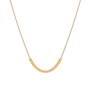 Minimalist Stainless Steel Beaded Necklace For Women High End Polished Round Beads Snake Bone Clavicle Chain Jewelry