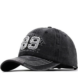 Retro Gewaschene Baumwolle Baseballkappe Distressed 3D Stickerei Grafik Verstellbarer Vintage Streetwear Hut Unisex Atmungsaktiv