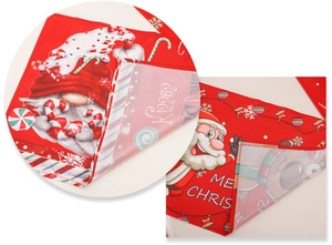 Details von Weihnachts-Tischsets mit Weihnachtsmann-Druck und Stofftextur
