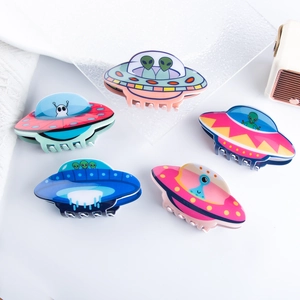 Alien UFO Hair Claw Clip Acrylic Space Cartoon Cute Hair Accessories For Women Girls