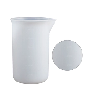 120ml translucent silicone measuring cup with scale marks and V-shaped pouring spout