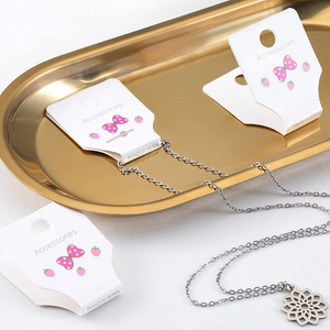 Strawberry Bow Pattern Paper Jewelry Display Cards T-Shape Hair Clip Earring Packaging Tags Cute Accessory Cards