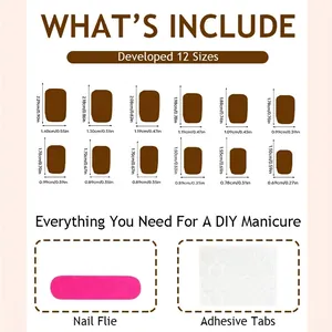 Pink cat eye press-on nails set with 12 sizes chart and DIY manicure tool kit