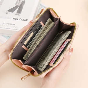 Borsa a tracolla rosa per cellulare con touch screen e scomparti per carte interni