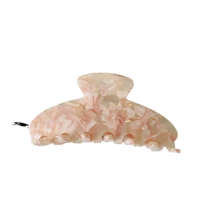 Large acetate shark hair claw clip with colorful floral marble texture for women