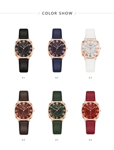 Collection de montres à quartz pour femmes avec chiffres romains et bracelets en cuir