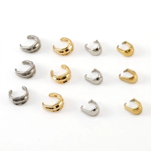 Polished 18K gold and silver stainless steel pinch bails for necklace pendants