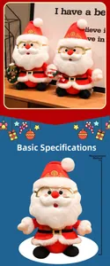 Détail montrant la mesure de taille et les caractéristiques festives du Père Noël