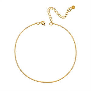 Gold-plated double-layered square snake chain anklet with lobster clasp and extension