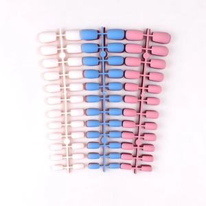 Matte Press On Nails Square Long Solid Color Full Cover Acrylic False Nails Minimalist For Women